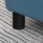 Linen Fabric Footstool Ottoman Cube with 4 Plastic Legs, Blue