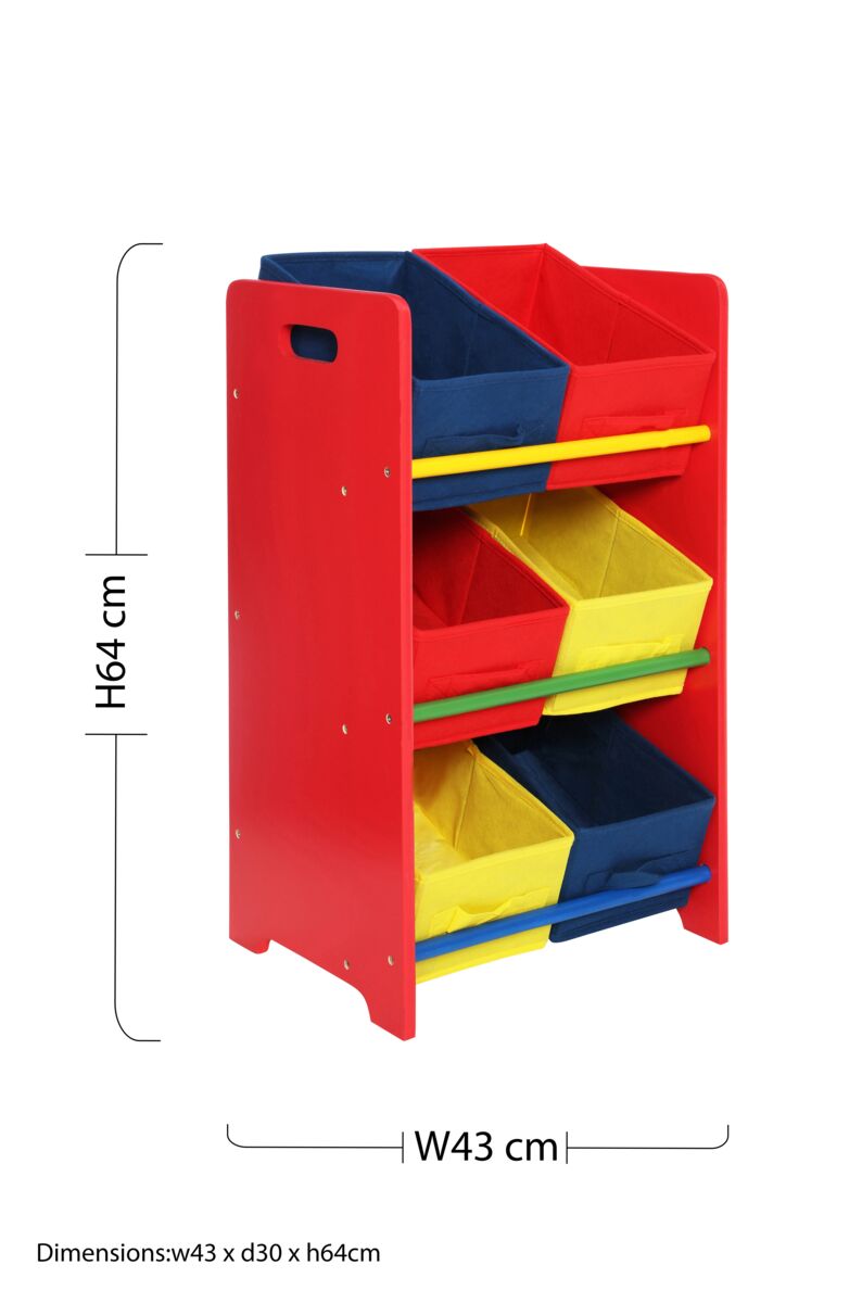 Kids Multi Coloured 3 Tier Storage Unit