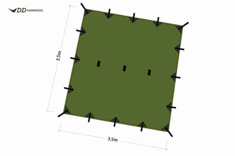 DD 3.5 x 3.5 Olive or Forest Green Tarp