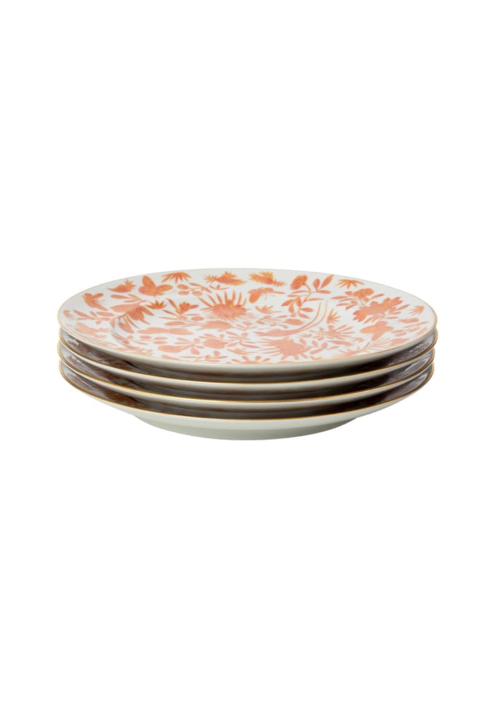 Sacred Bird and Butterfly Mottahedeh Archival Revival Dessert Plates - Set of 4