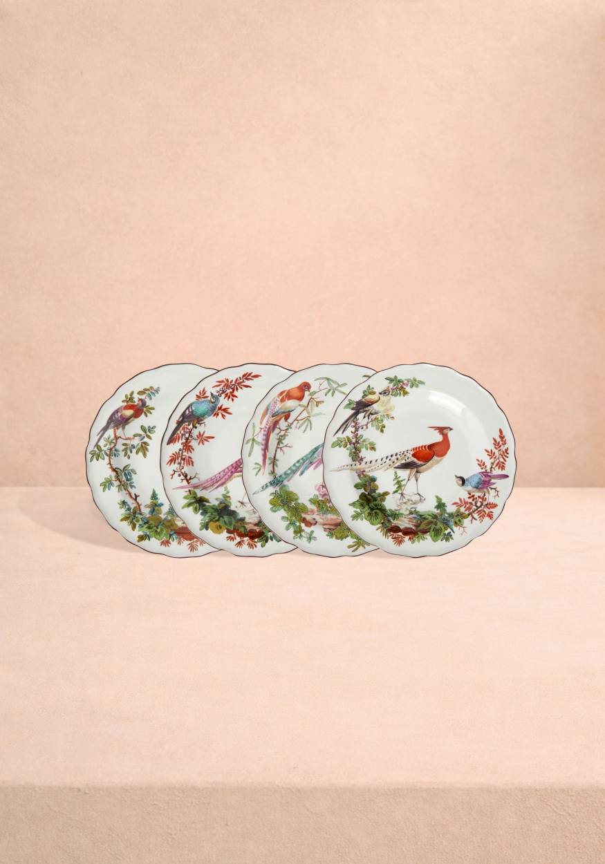 Chelsea Bird Side/Pudding Plates - Set of 4
