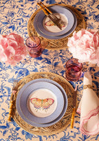 Cornflower Blue Lace Plate Butterfly Side/ Pudding Plate - Set of 4