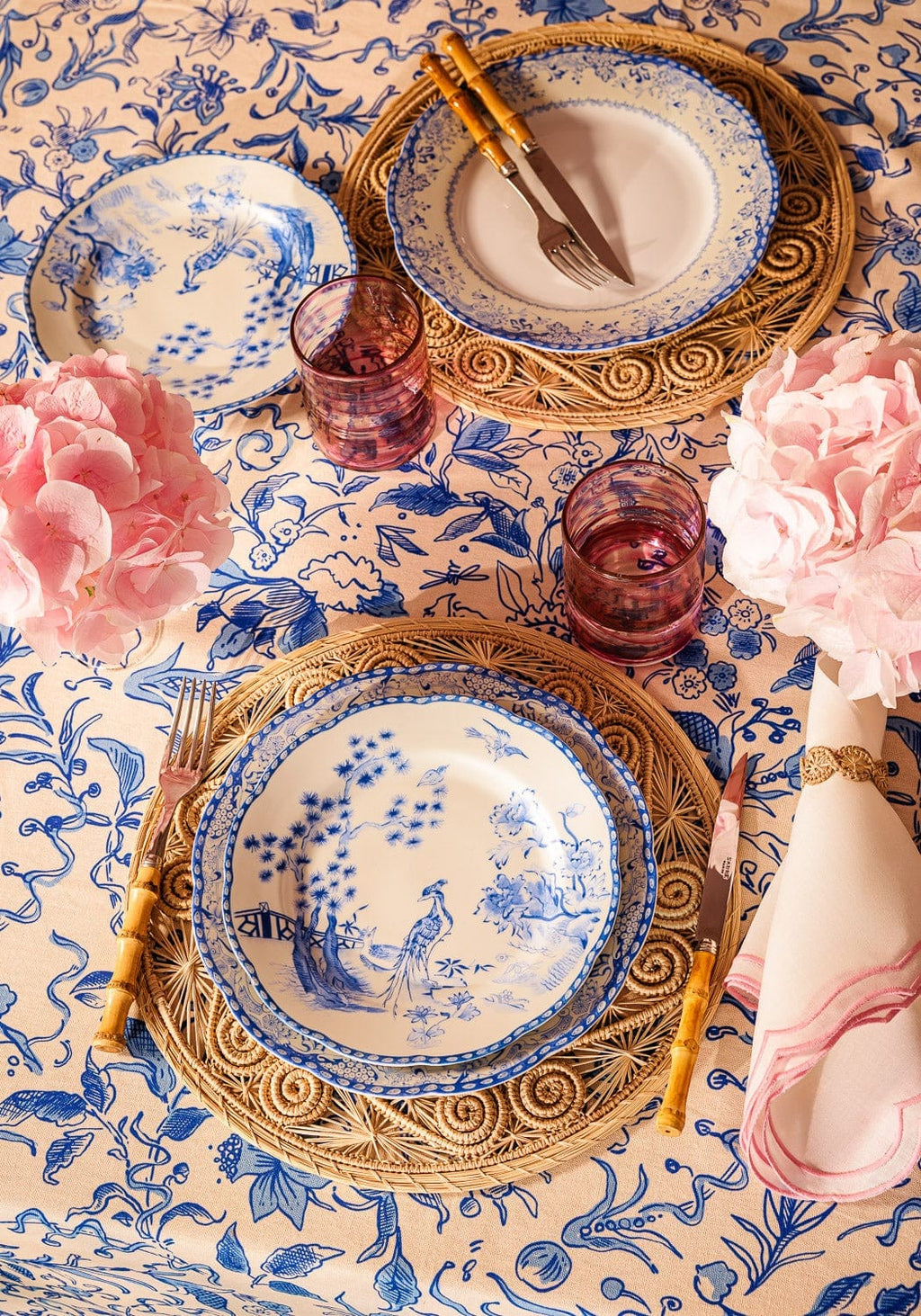 Virginia Blue and White Dessert Plates - Set of 4