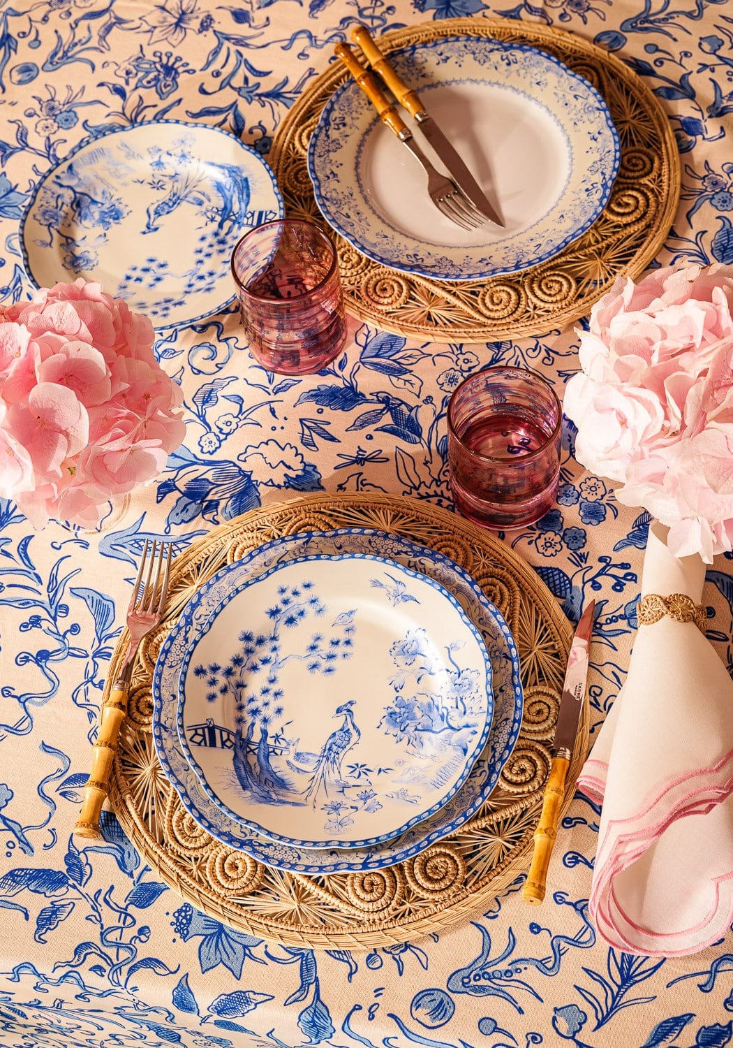 Virginia Blue and White Dessert Plates - Set of 4