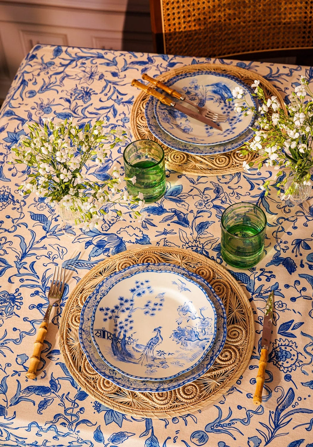 Virginia Blue and White Dessert Plates - Set of 4