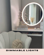 Round Vanity Face LED Mirror Gold 60x67CM