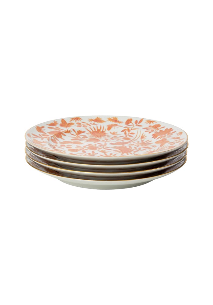 Sacred Bird and Butterfly Mottahedeh Archival Revival Dinner Plates - Set of 4