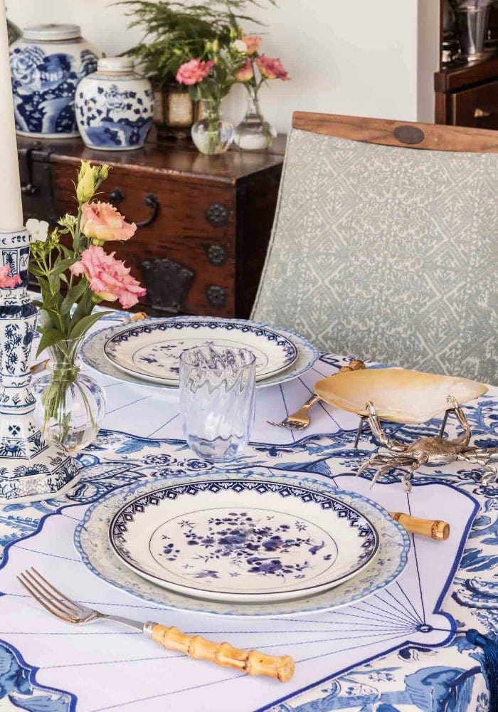 Virginia Blue and White Dinner Plates - Set of 4