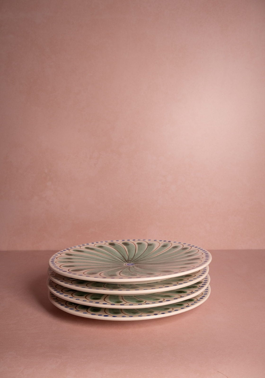 Peacock Dinner Plate, Green Set of 4