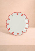 Rosy Red Scalloped Dessert Plate - Set of 4