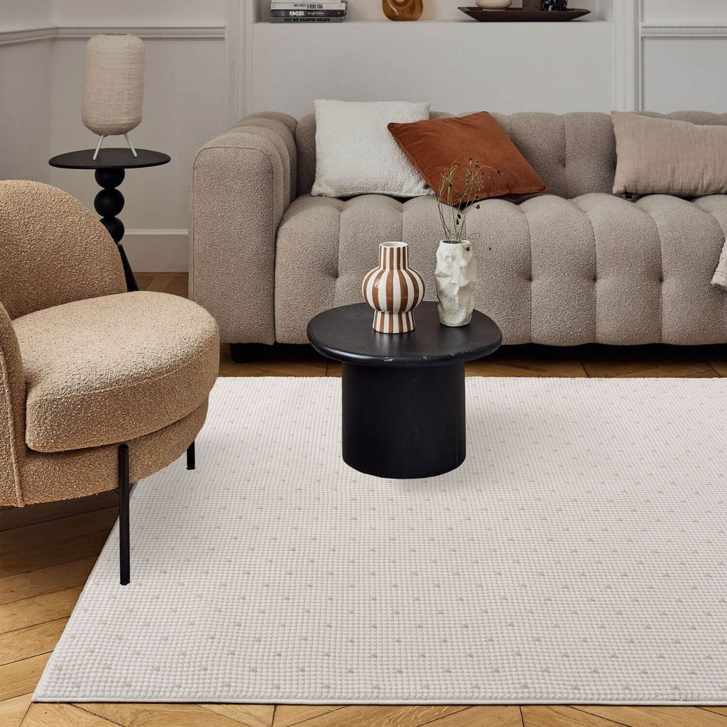 Carmel Cream-Beige Dots Rug