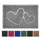 "Double Heart" Embossed Loofah Textured Spaghetti Doormat