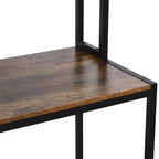 Reversible L Shaped Desk with Hutch, Industrial Computer Desk, Corner Desk with Storage Compartments and Steel Frame for Home Office, Study, 140 x 125cm, Brown