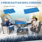 3PCs Rattan Garden Seat Cushions Pads for Patio Furniture