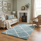 Moroccan Duck Egg Blue Shaggy Rug