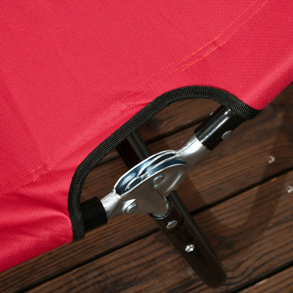 Folding Sun Loungers Set of 2 with Adjustable Backrest