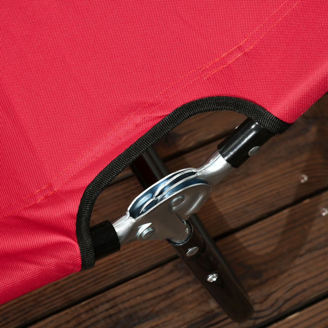Folding Sun Loungers Set of 2 with Adjustable Backrest
