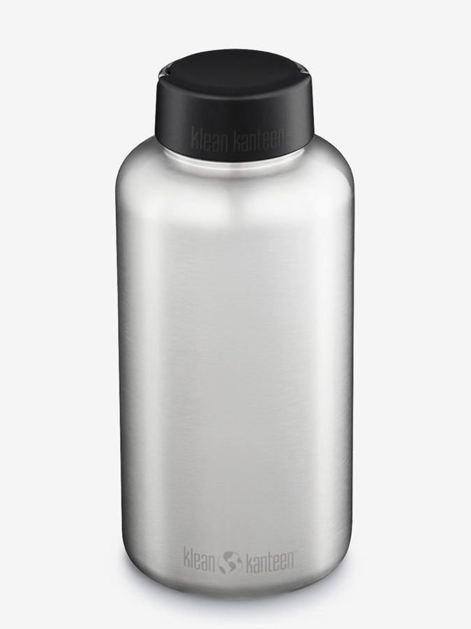 Klean Kanteen Wide Bottle 64oz (1900ml) With Loop Cap Brushed Stainless