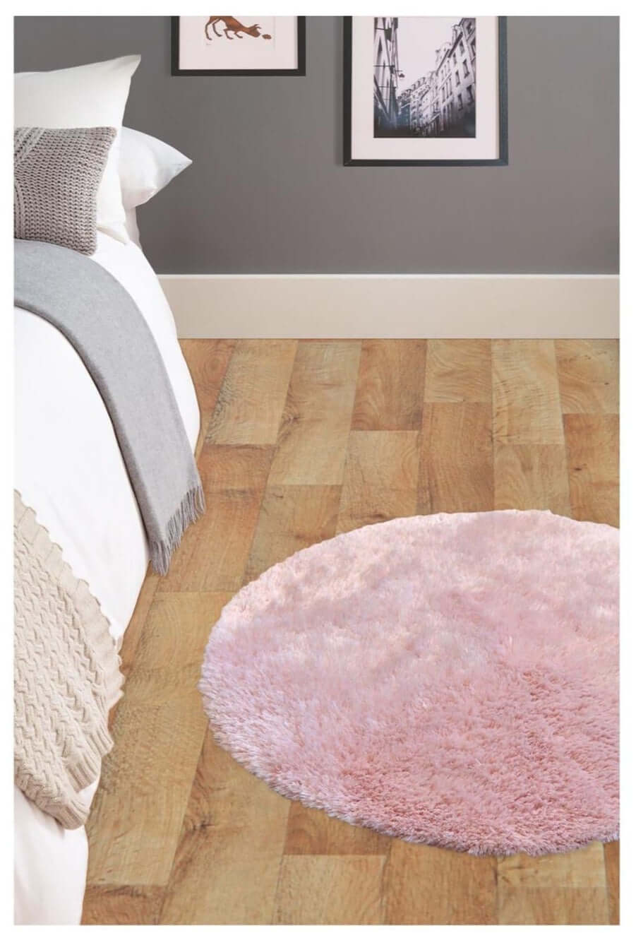 Soft Washable Pink Shaggy Rug