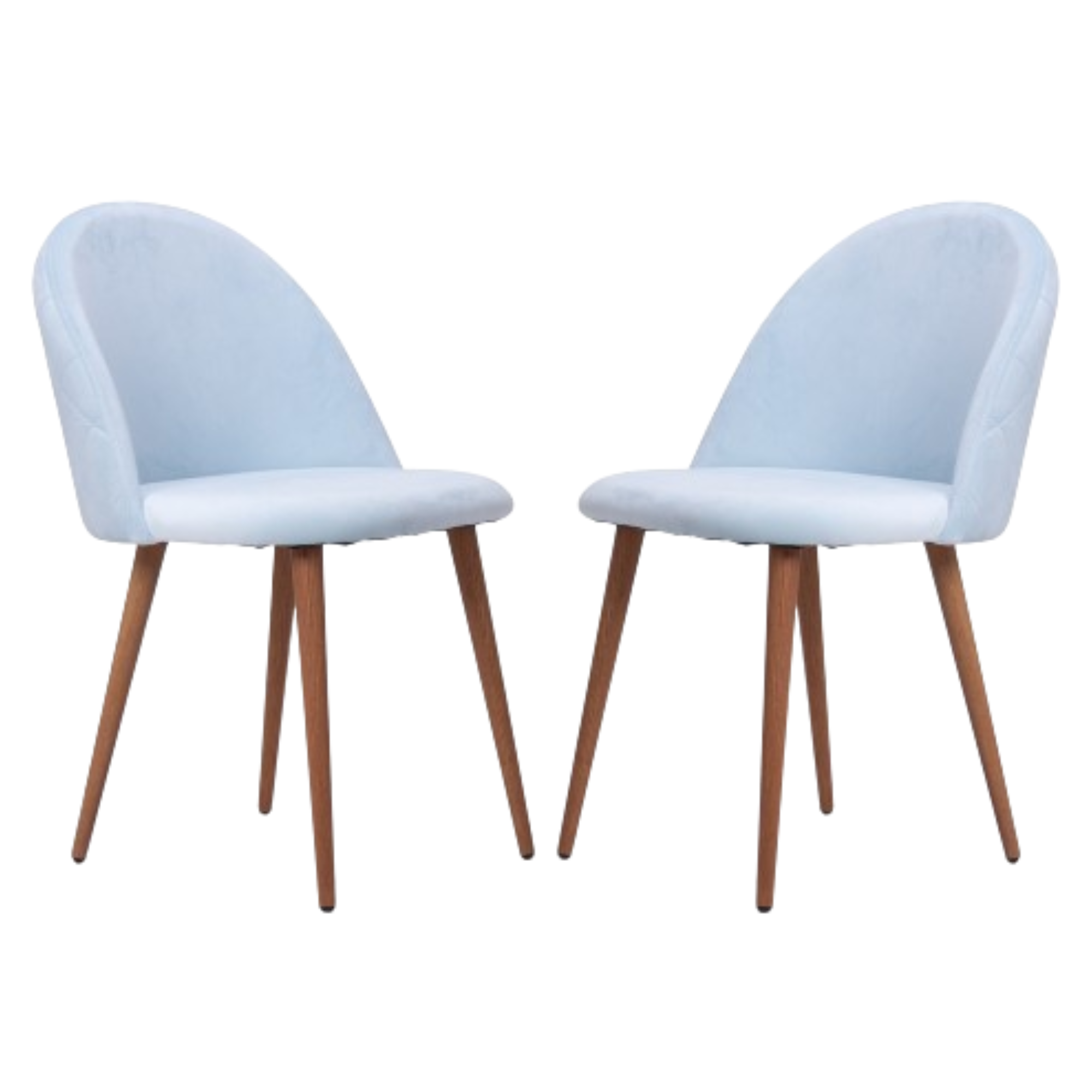 Velvet Dining Chair Or Dressing Table Chair Sky Blue Set of 2