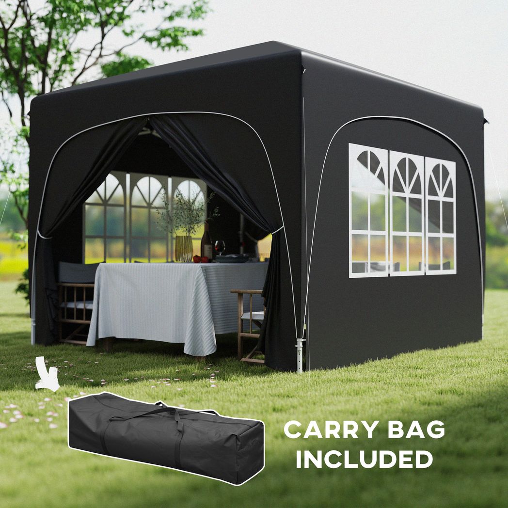 3 x 3(m) + Pop Up Gazebo with Sides and Carry Bag