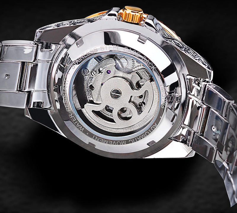 Carved Tourbillon Mechanical Watch