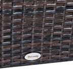 Rattan Footstool Wicker Ottoman with Padded Seat Cushion Outdoor Patio Furniture for Garden Poolside Living Room, 50 x 50 x 35 cm, Brown