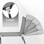 Folding Sun Loungers Set of 2 with Adjustable Backrest