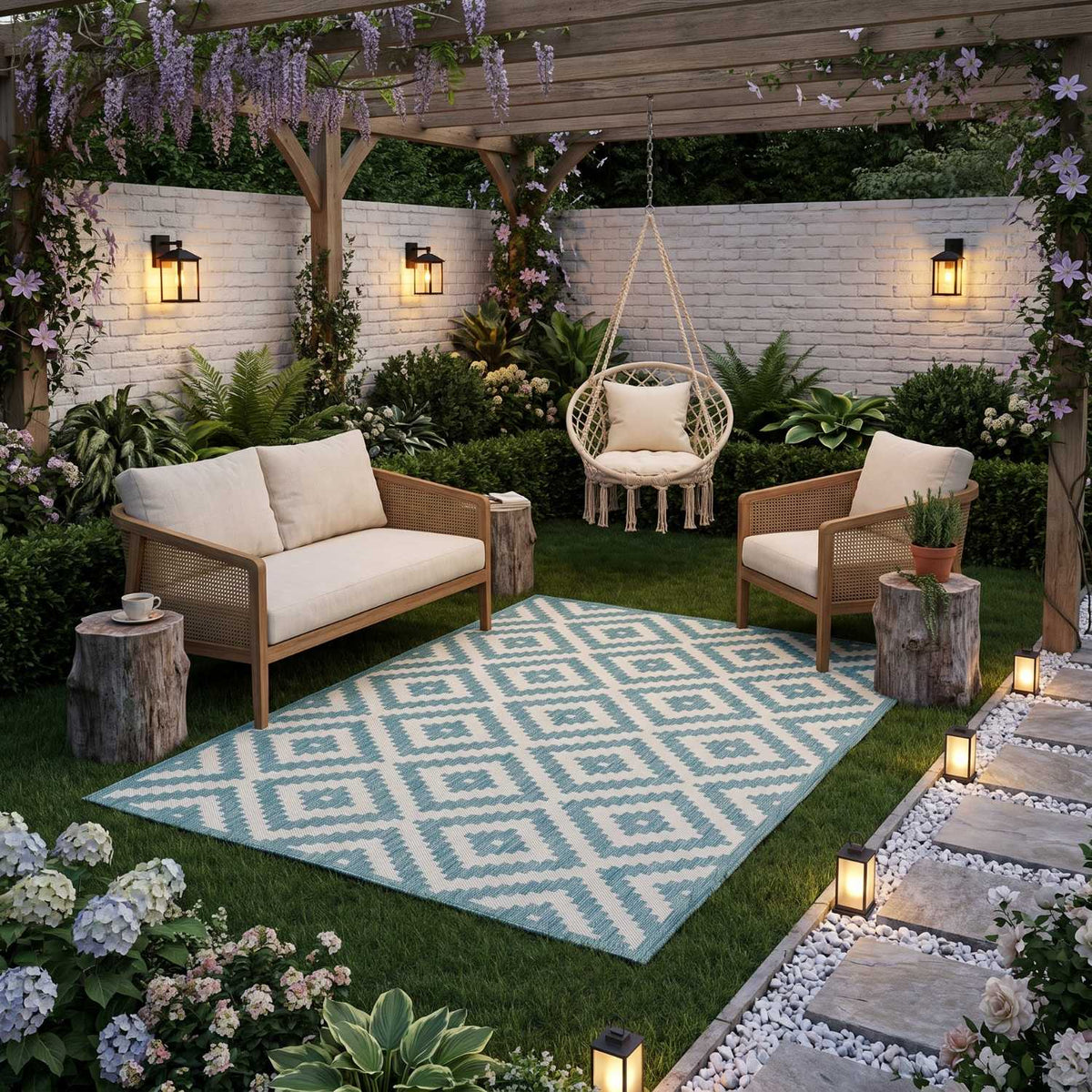 Ecology Outdoor Rug Aqua