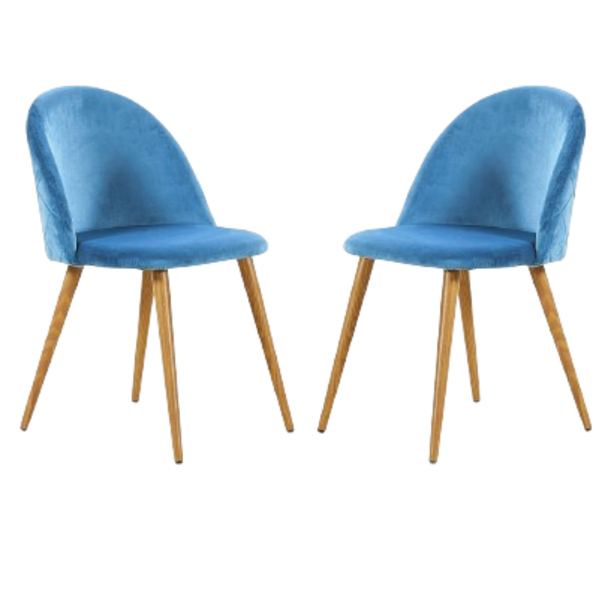 Velvet Dining Chair Or Dressing Table Chair Blue Set of 2
