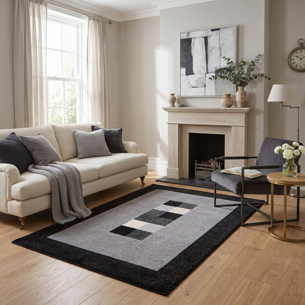 Ephesus Grey Black Rug