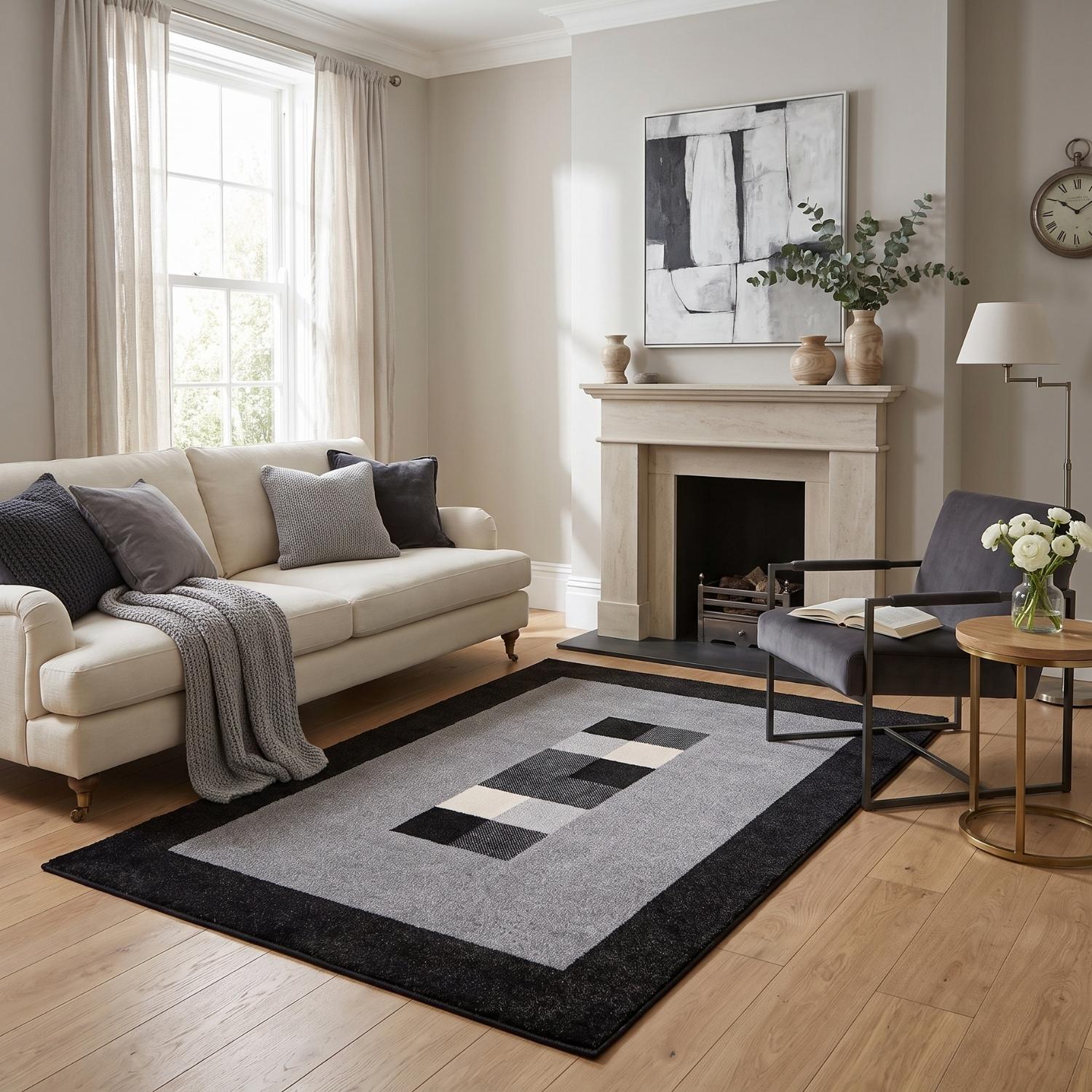 Ephesus Grey Black Rug