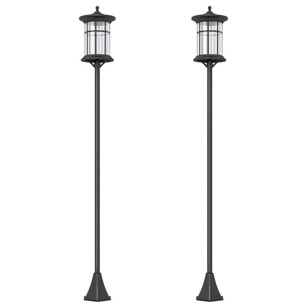 LED Outdoor Solar Post Lights, Waterproof IP44, Cool White, 2 Pack