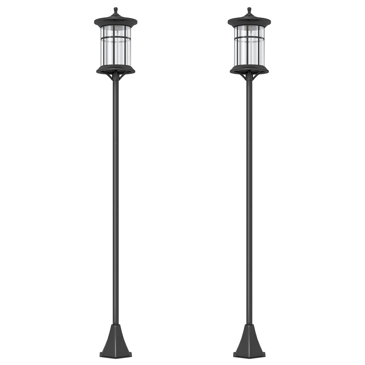 LED Outdoor Solar Post Lights, Waterproof IP44, Cool White, 2 Pack