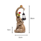 Solar Elephant Gnome Garden Ornament LED Lantern Light
