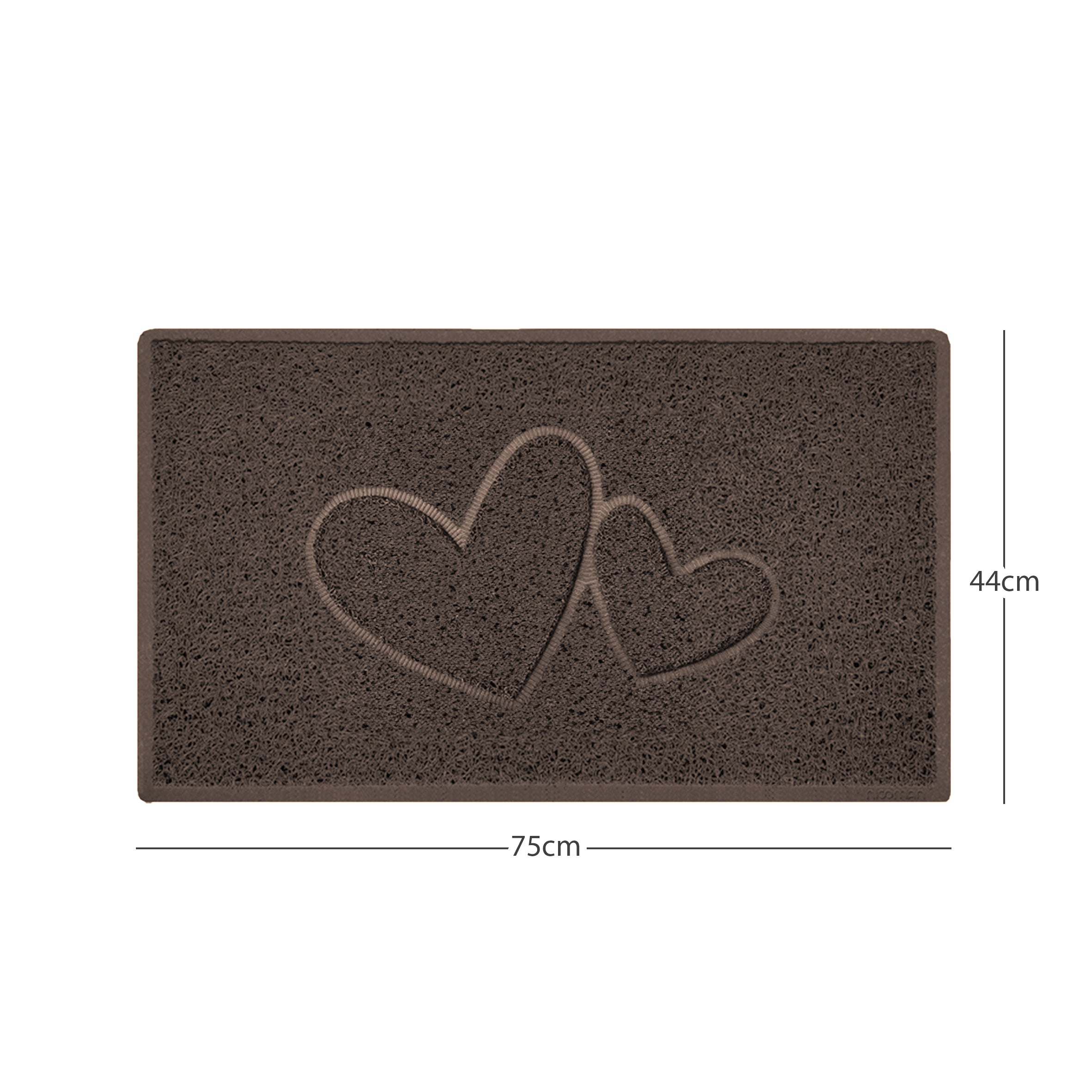 Embossed Spaghetti Outdoor Doormat - Brown 75cm x 44cm Double Heart