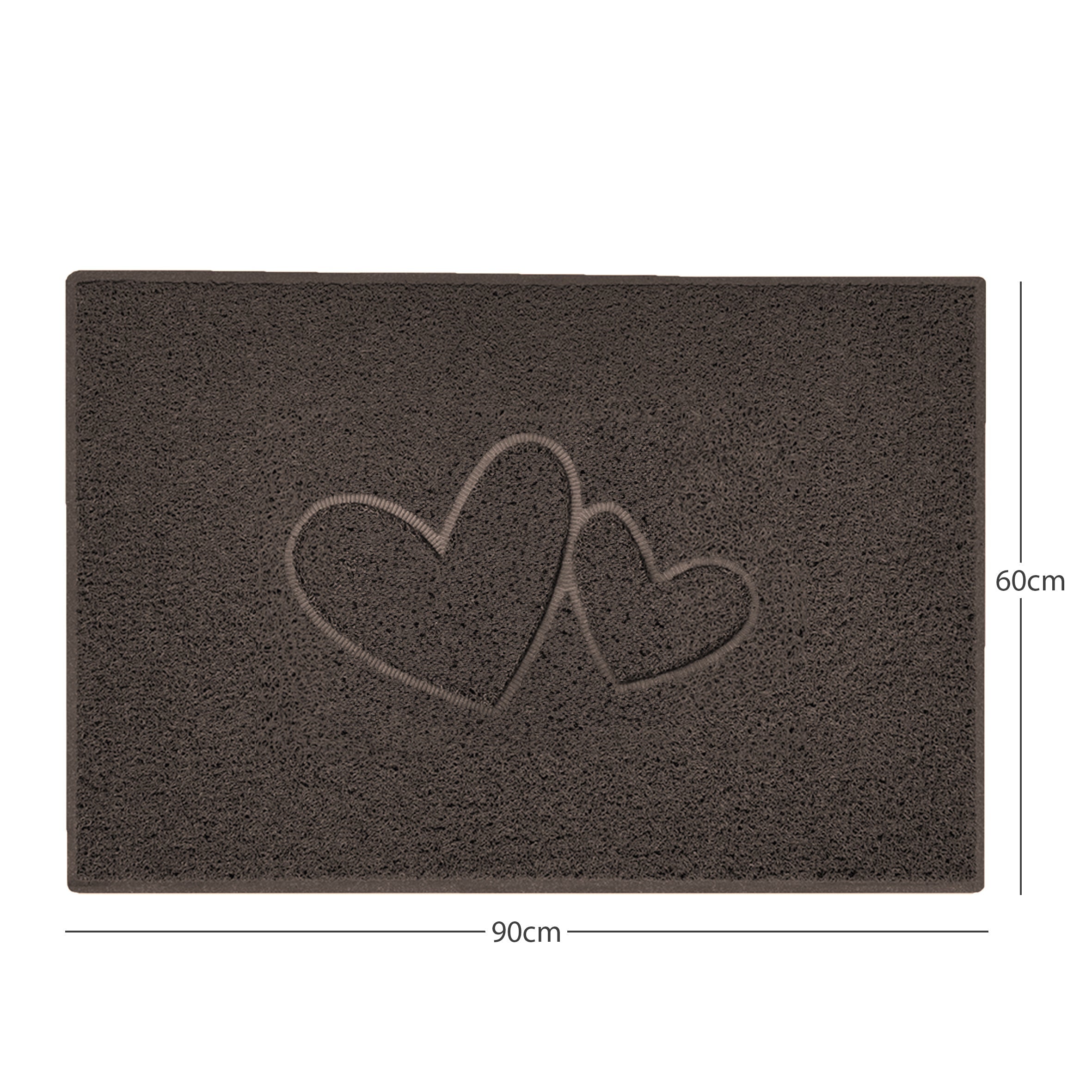Embossed Spaghetti Outdoor Doormat - Brown 90cm x 60cm Double Heart