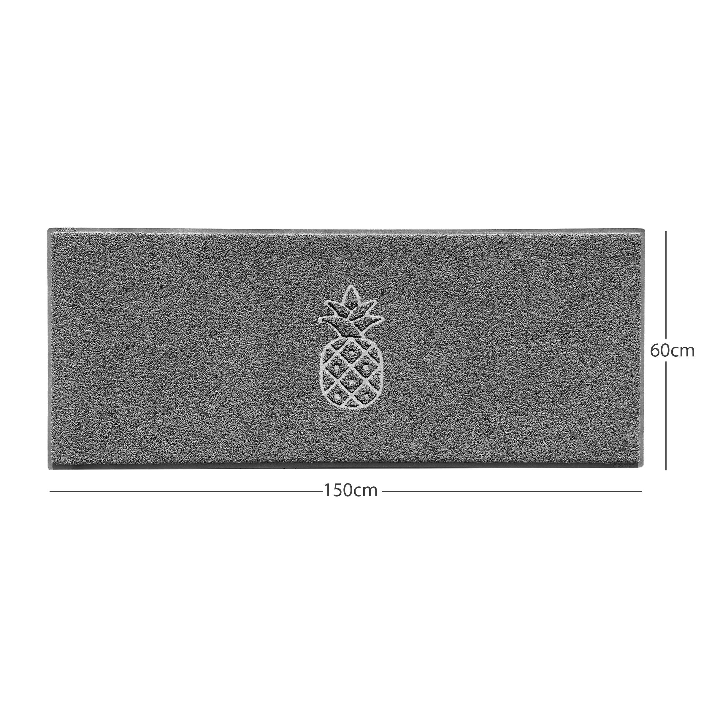 Pineapple Embossed Spaghetti Doormat Grey 150cm x 60cm