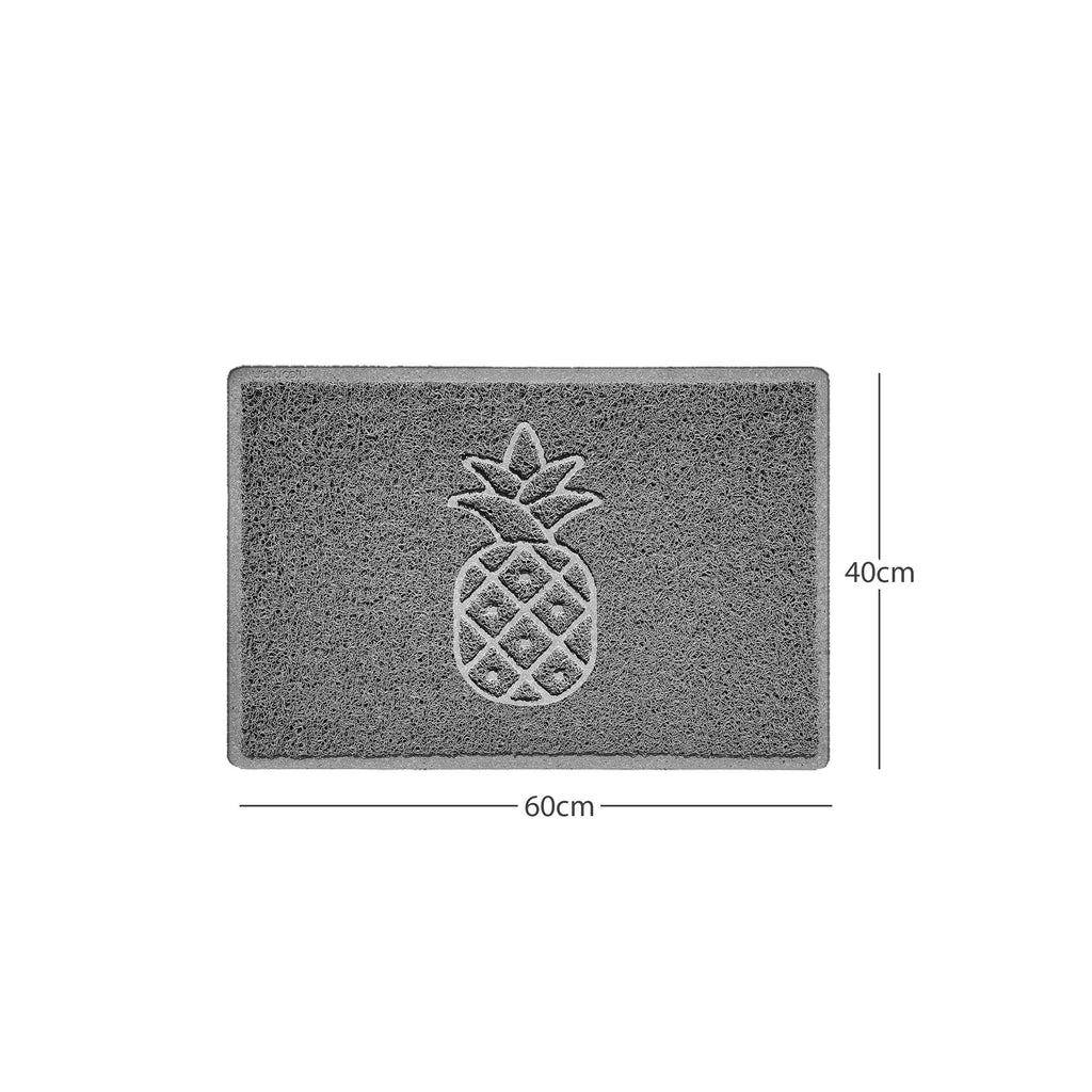 Pineapple Embossed Spaghetti Doormat Grey 60cm x 40cm