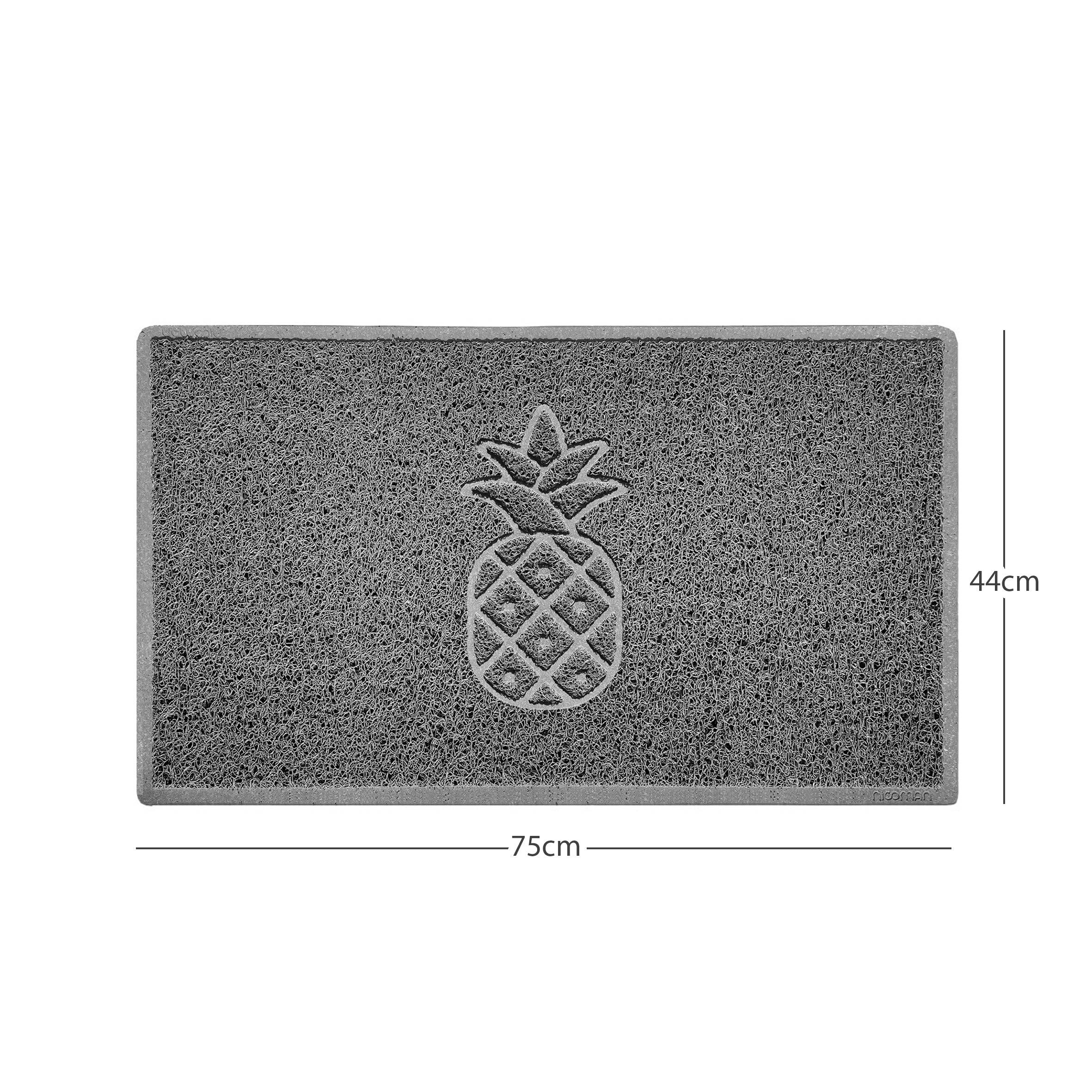 Pineapple Embossed Spaghetti Doormat Grey 75cm x 44cm