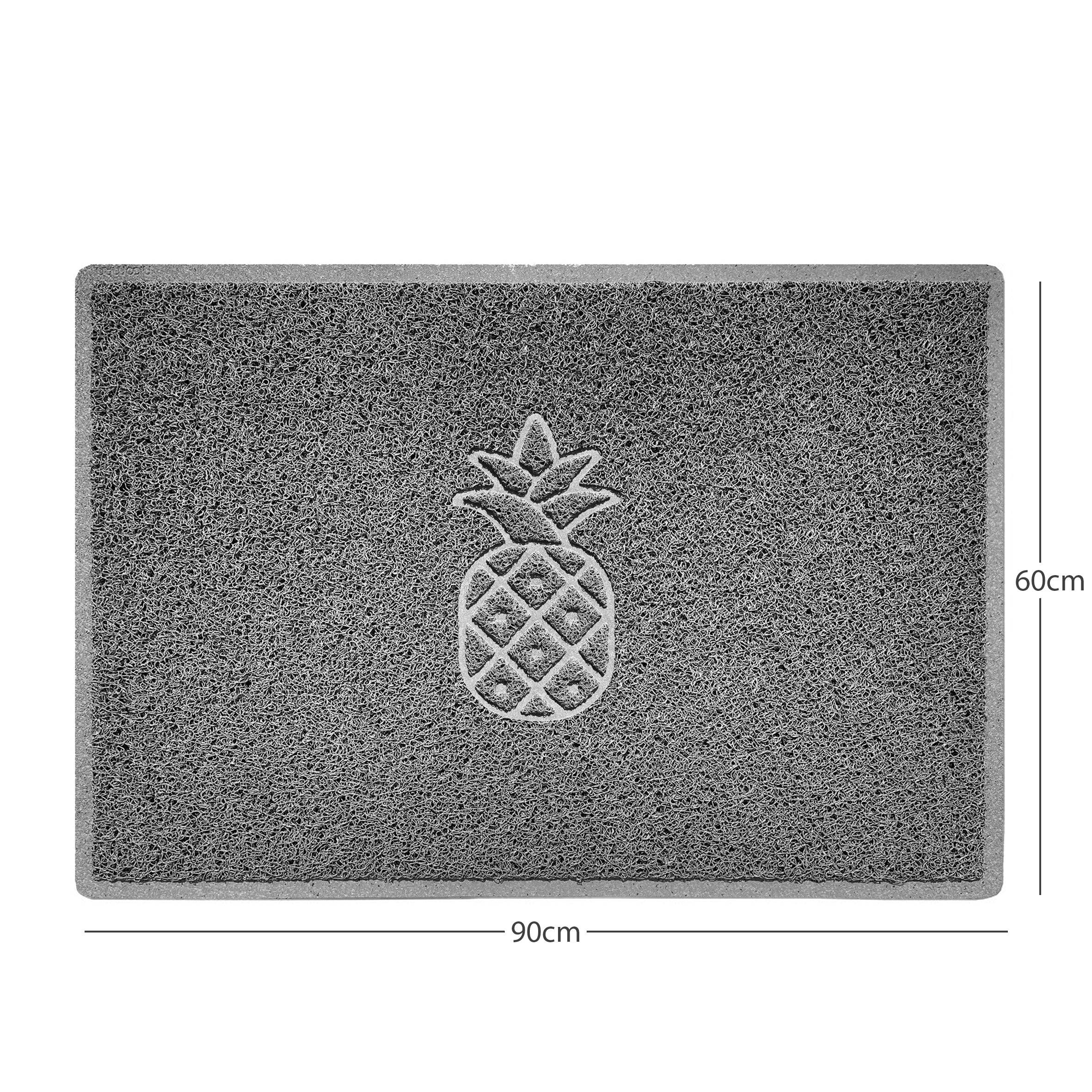 Pineapple Embossed Spaghetti Doormat Grey 90cm x 60cm