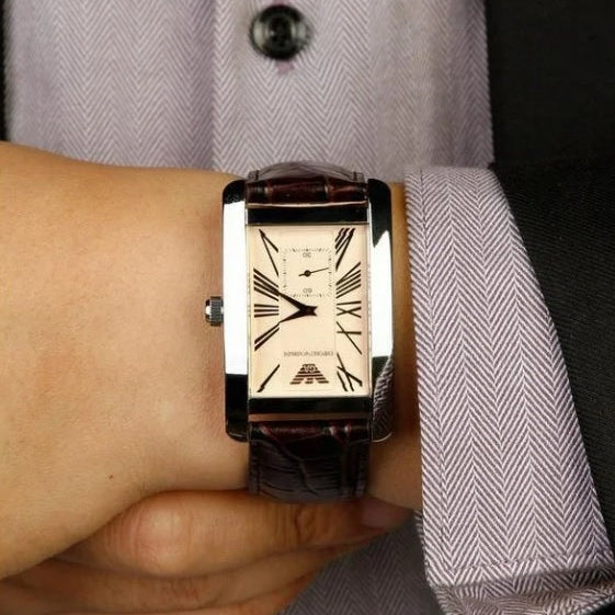 Emporio Armani AR0154 Classic Men's Rectangular Beige Watch