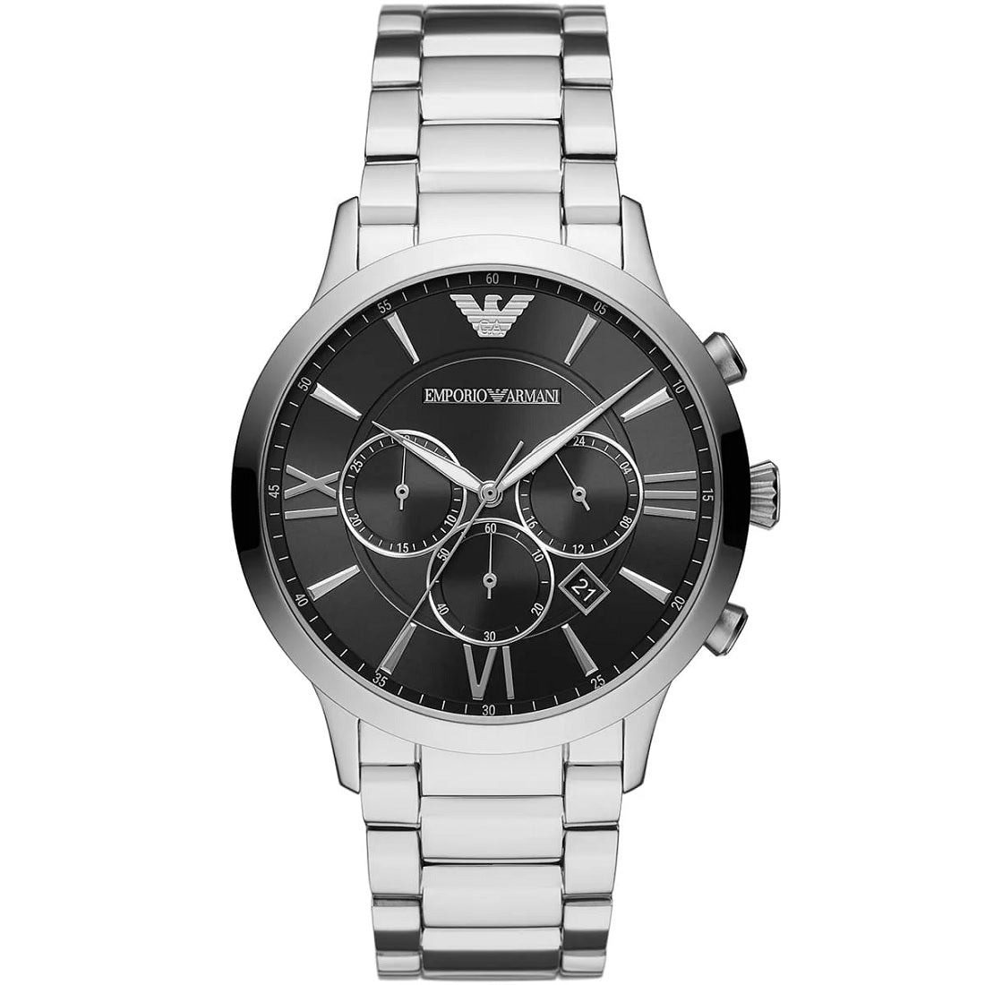 Emporio Armani AR11208 Giovanni Men's Silver & Black Watch
