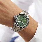 Emporio Armani AR11338 Men's Diver Style Silver & Green Watch