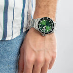 Emporio Armani AR11338 Men's Diver Style Silver & Green Watch
