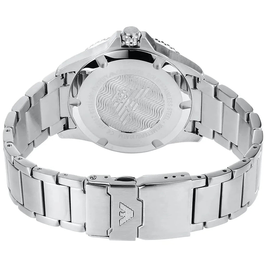 Emporio Armani AR11339 Men's Diver Style Silver & Blue Watch