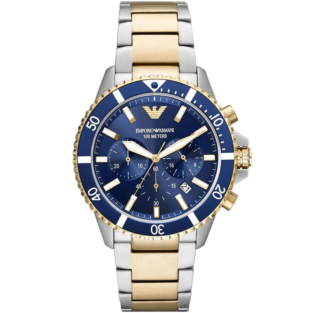 Emporio Armani AR11362 Diver Men's Two-Tone Gold Watch