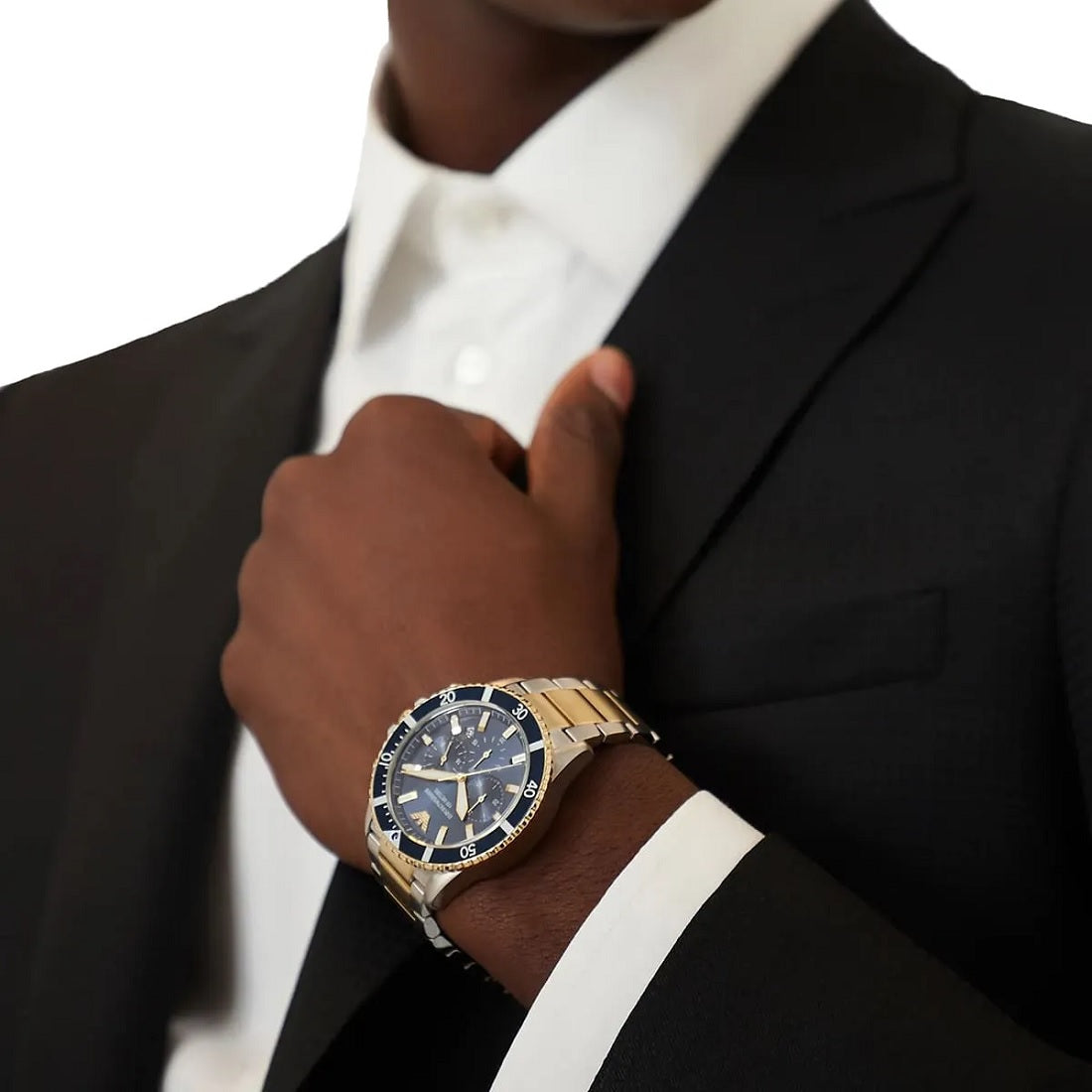 Emporio Armani AR11362 Diver Men's Two-Tone Gold Watch
