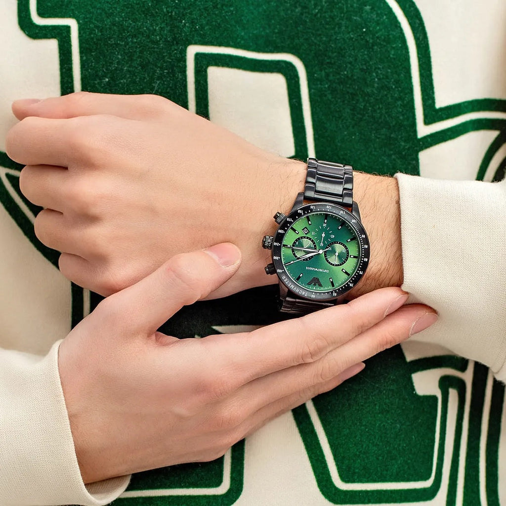 Emporio Armani AR11472 Mario Men's Black & Green Watch
