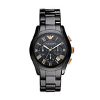 Emporio Armani AR1410 Valente Ceramic Men's Black & Rose Gold Watch